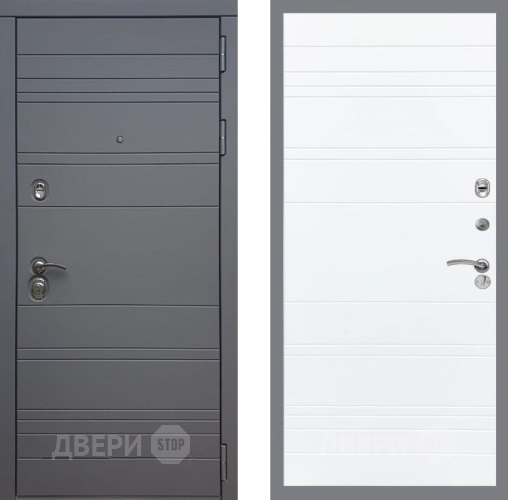Входная металлическая Дверь Рекс (REX) 14 силк титан Line Силк Сноу в Мытищах