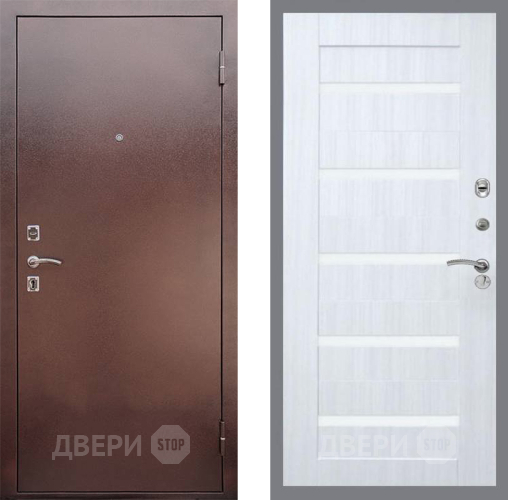 Входная металлическая Дверь Рекс (REX) 1 СБ-14 стекло белое Сандал белый в Мытищах