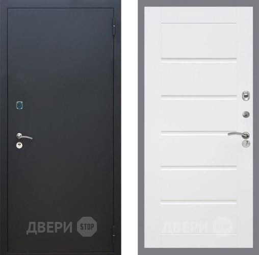 Дверь Рекс (REX) 1A Черный Муар Сити Белый ясень в Мытищах