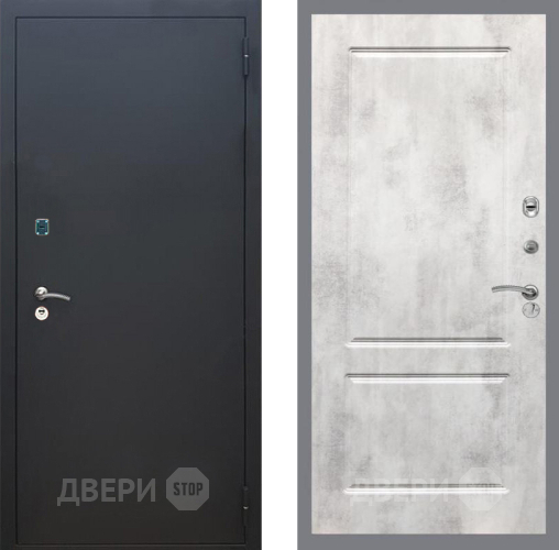 Дверь Рекс (REX) 1A Черный Муар FL-117 Бетон светлый в Мытищах