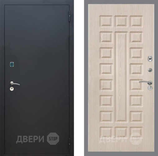 Входная металлическая Дверь Рекс (REX) 1A Черный Муар FL-183 Беленый дуб в Мытищах