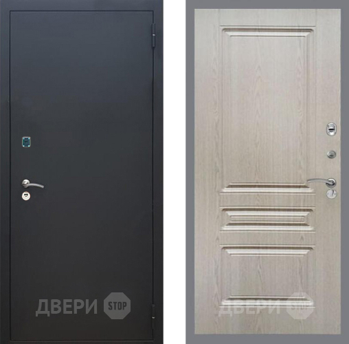 Дверь Рекс (REX) 1A Черный Муар FL-243 Беленый дуб в Мытищах