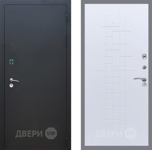 Дверь Рекс (REX) 1A Черный Муар FL-289 Белый ясень в Мытищах