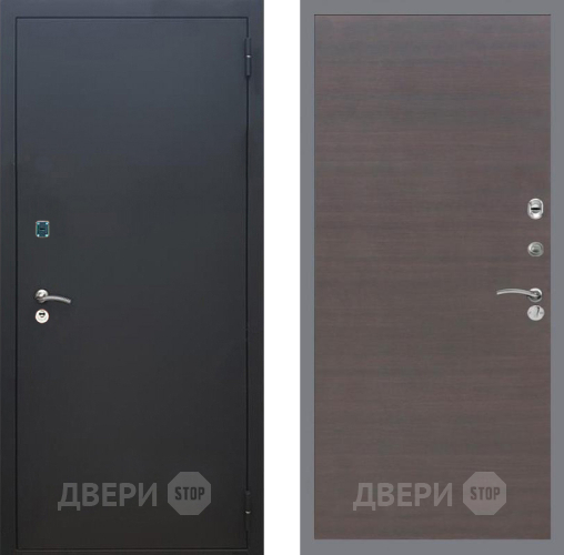 Входная металлическая Дверь Рекс (REX) 1A Черный Муар GL венге поперечный в Мытищах