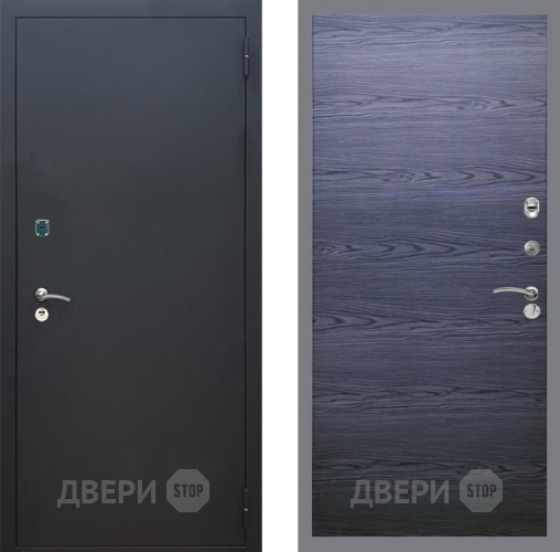 Входная металлическая Дверь Рекс (REX) 1A Черный Муар GL Дуб тангенальный черный в Мытищах