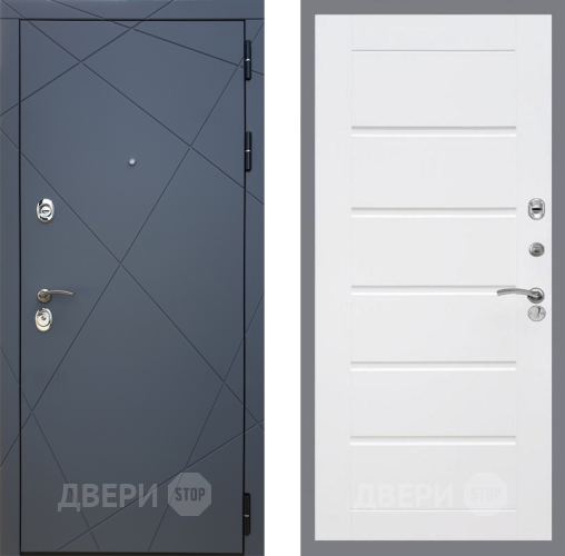 Входная металлическая Дверь Рекс (REX) 13 Силк Титан Сити Белый ясень в Мытищах