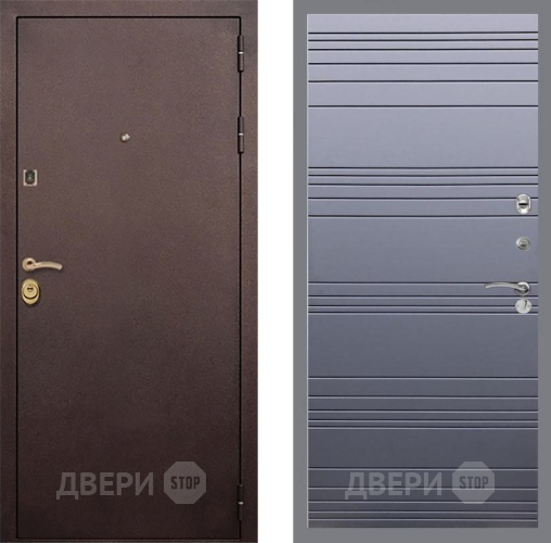 Входная металлическая Дверь Рекс (REX) Лайт 3К Line Силк титан в Мытищах
