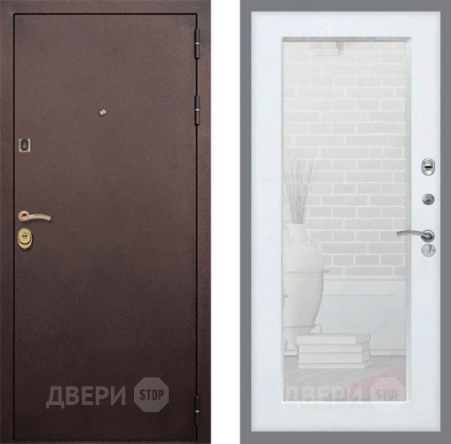 Дверь Рекс (REX) Лайт 3К Зеркало Пастораль Силк Сноу в Мытищах