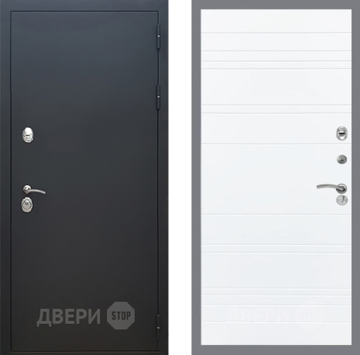 Дверь Рекс (REX) 5 Черный Муар Line Силк Сноу в Мытищах