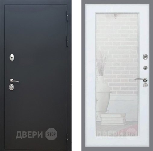 Входная металлическая Дверь Рекс (REX) 5 Черный Муар Зеркало Пастораль Силк Сноу в Мытищах