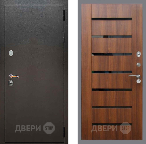 Дверь Рекс (REX) 5 Серебро Антик СБ-14 стекло черное Орех бренди в Мытищах
