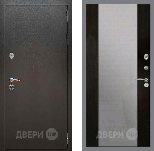 Входная металлическая Дверь Рекс (REX) 5 Серебро Антик СБ-16 Зеркало Венге в Мытищах