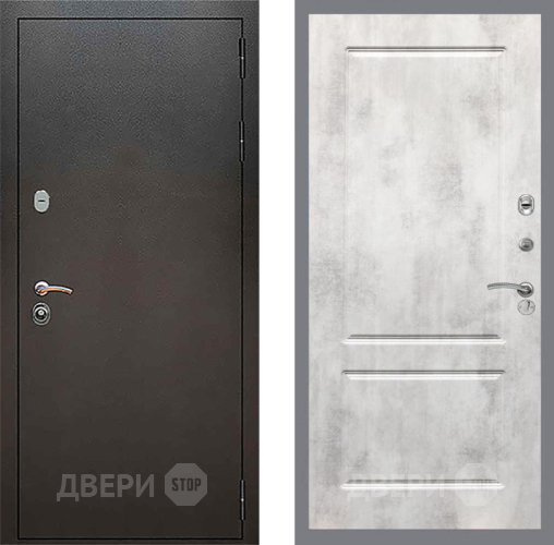 Дверь Рекс (REX) 5 Серебро Антик FL-117 Бетон светлый в Мытищах