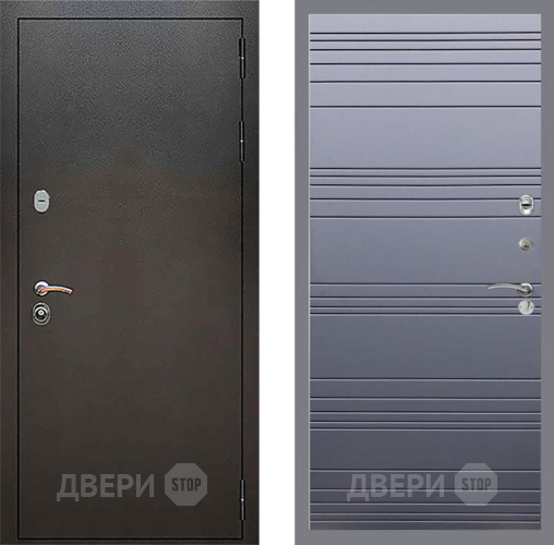 Входная металлическая Дверь Рекс (REX) 5 Серебро Антик Line Силк титан в Мытищах