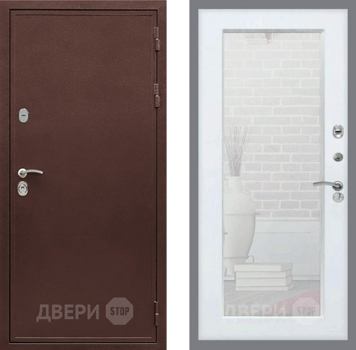Дверь Рекс (REX) 5А Зеркало Пастораль Белый ясень в Мытищах