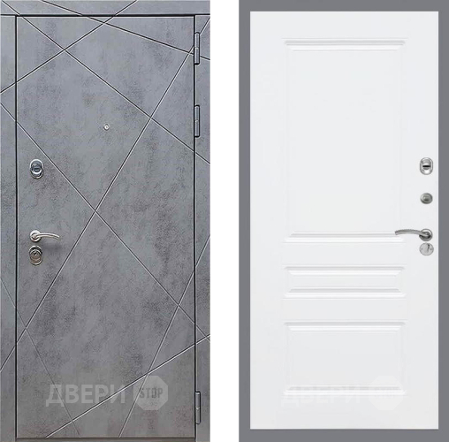 Дверь Рекс (REX) 13 Бетон Темный FL-243 Силк Сноу в Мытищах