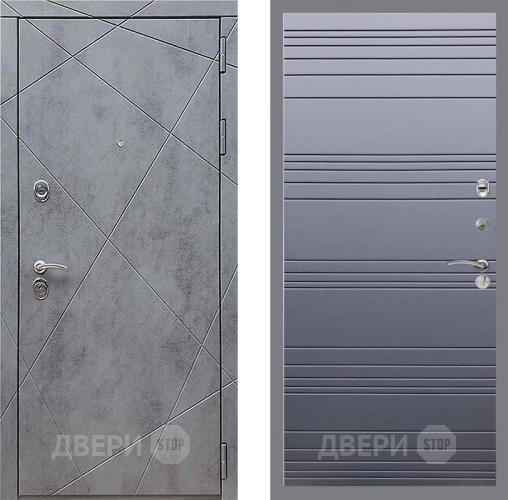 Дверь Рекс (REX) 13 Бетон Темный Line Силк титан в Мытищах