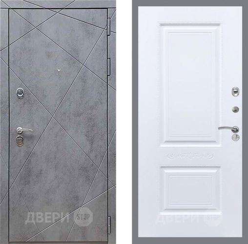 Входная металлическая Дверь Рекс (REX) 13 Бетон Темный Смальта Силк Сноу в Мытищах