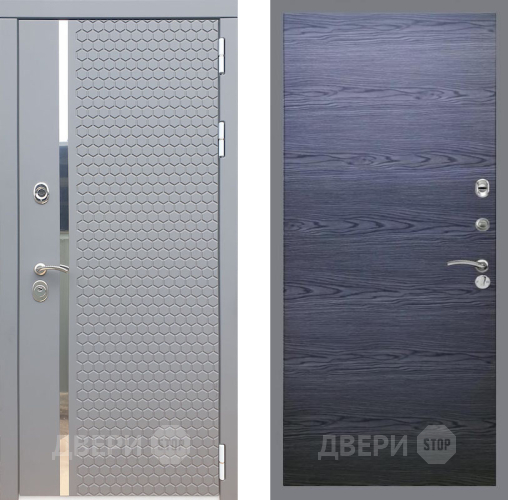 Входная металлическая Дверь Рекс (REX) 24 GL Дуб тангенальный черный в Мытищах