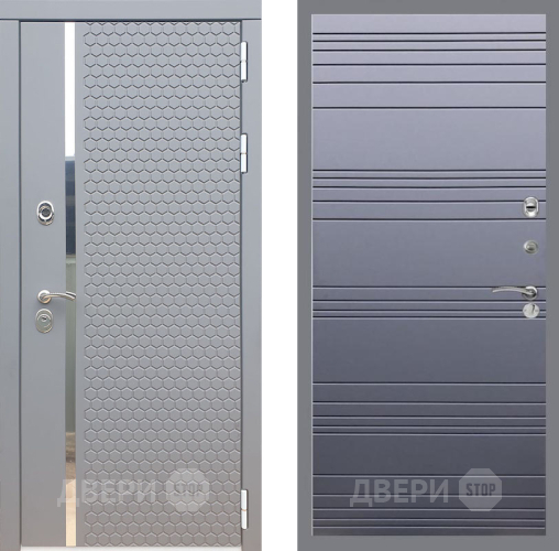 Входная металлическая Дверь Рекс (REX) 24 Line Силк титан в Мытищах