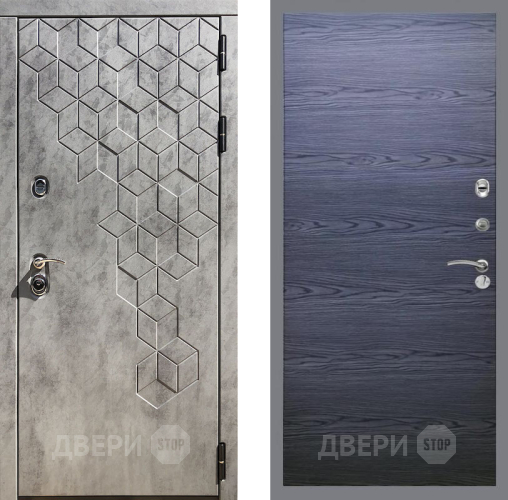 Входная металлическая Дверь Рекс (REX) 23 GL Дуб тангенальный черный в Мытищах