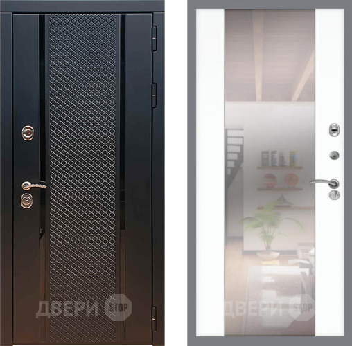 Входная металлическая Дверь Рекс (REX) 25 СБ-16 Зеркало Силк Сноу в Мытищах