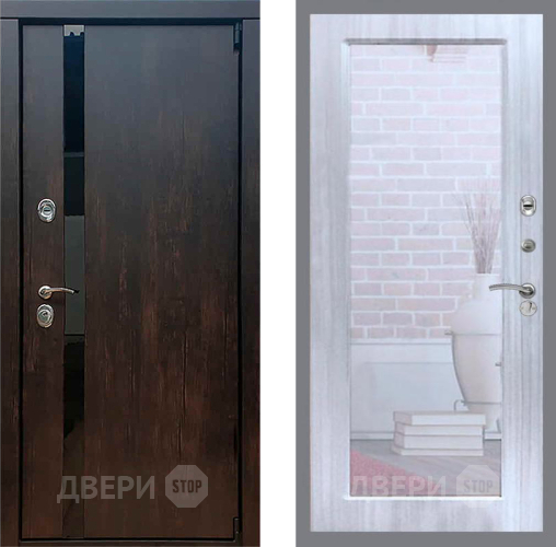 Входная металлическая Дверь Рекс (REX) 26 Зеркало Пастораль Сандал белый в Мытищах