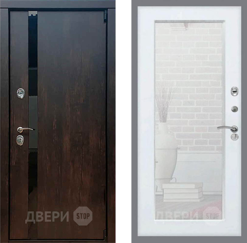 Входная металлическая Дверь Рекс (REX) 26 Зеркало Пастораль Силк Сноу в Мытищах