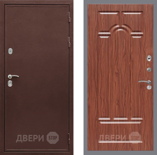 Дверь Рекс (REX) 5 металл 3 мм FL-58 орех тисненый в Мытищах