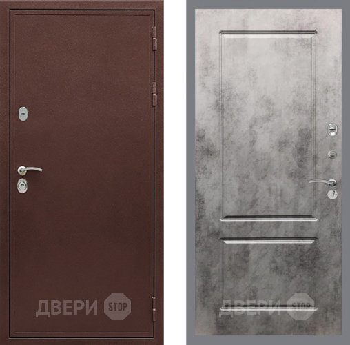 Входная металлическая Дверь Рекс (REX) 5 металл 3 мм FL-117 Бетон темный в Мытищах