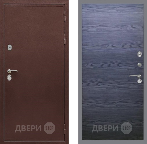 Входная металлическая Дверь Рекс (REX) 5 металл 3 мм GL Дуб тангенальный черный в Мытищах