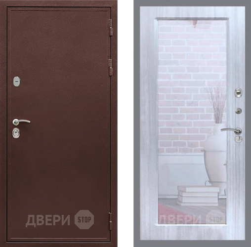 Дверь Рекс (REX) 5 металл 3 мм Зеркало Пастораль Сандал белый в Мытищах